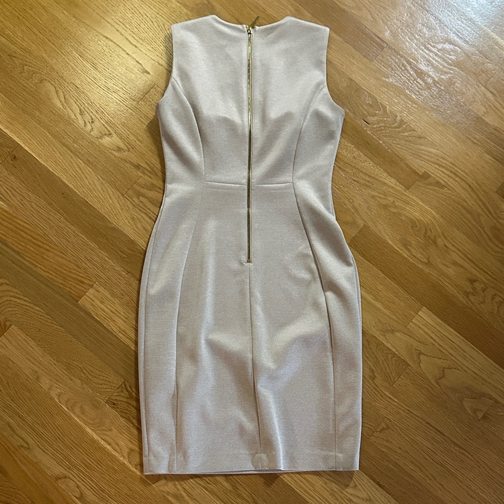 Calvin Klein Cream Sleeveless Midi Dress - Picture 3 of 4